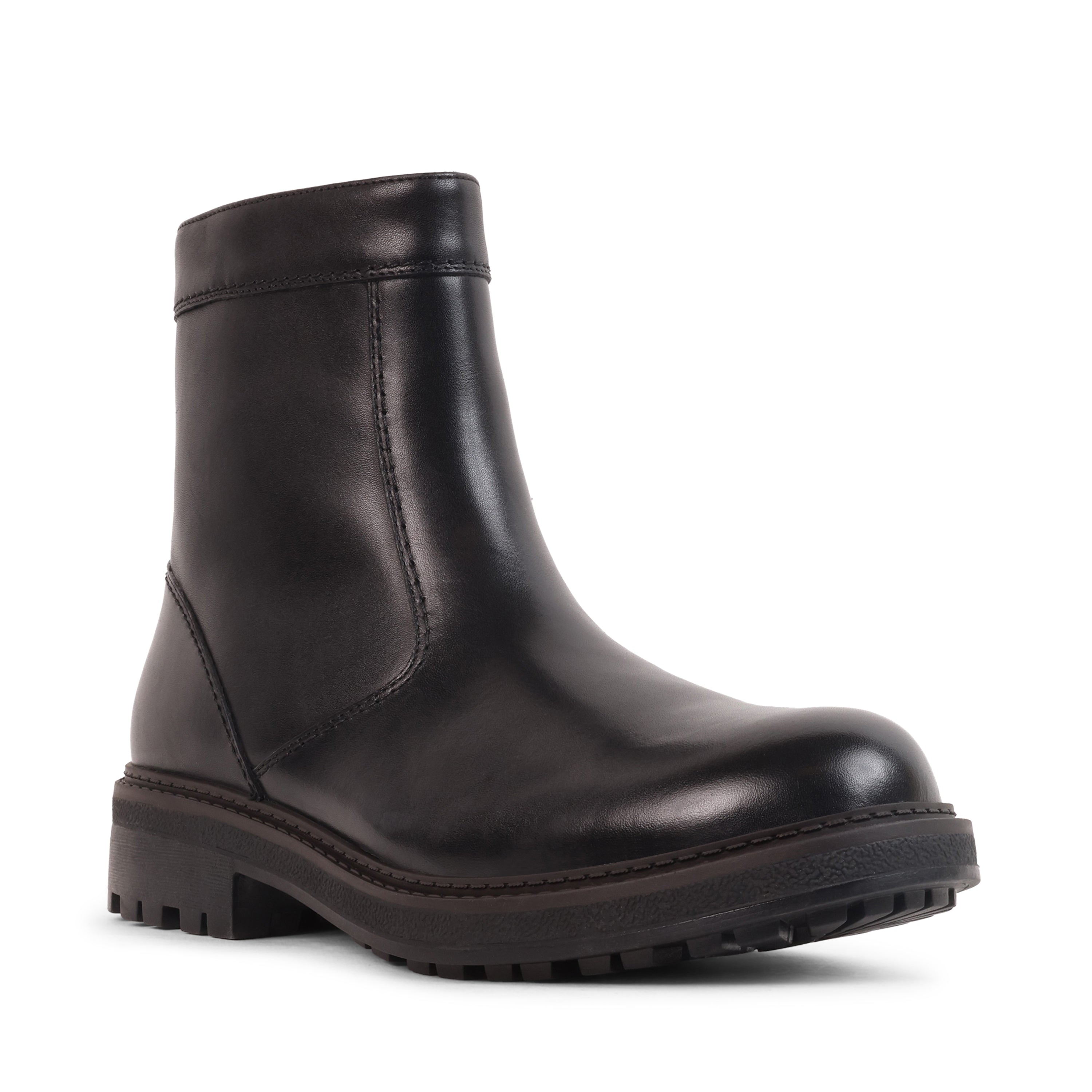 JUNIOR BLACK LEATHER WATERPROOF BOOT