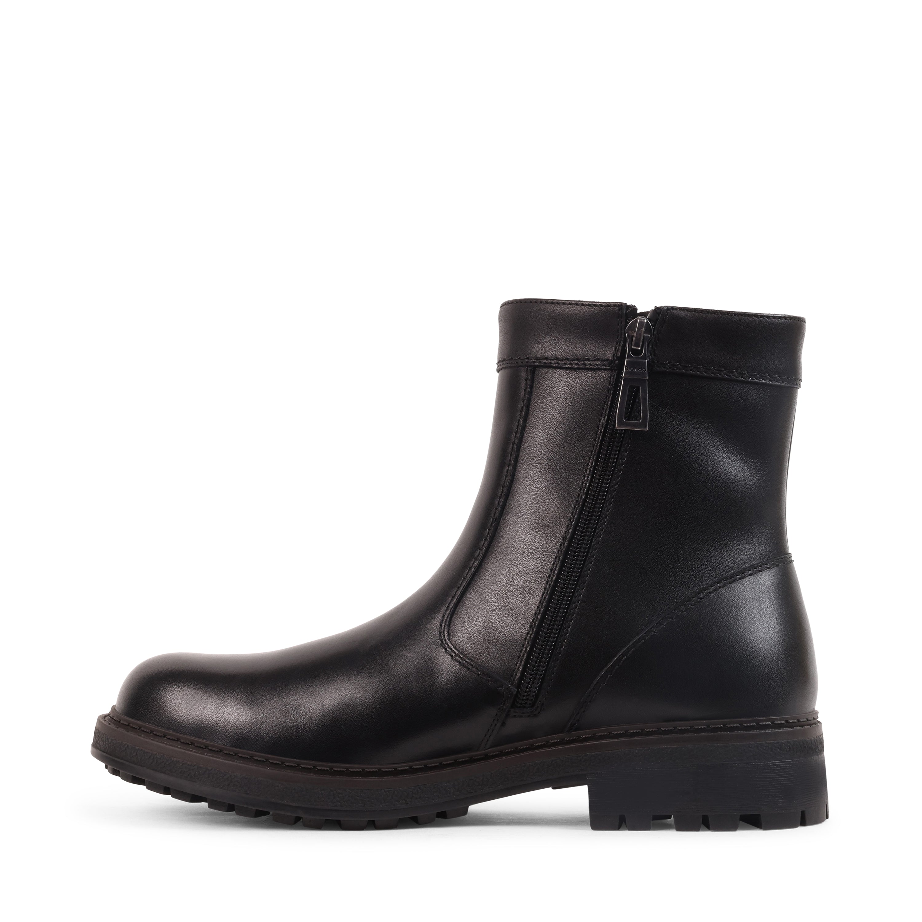 JUNIOR BLACK LEATHER WATERPROOF BOOT