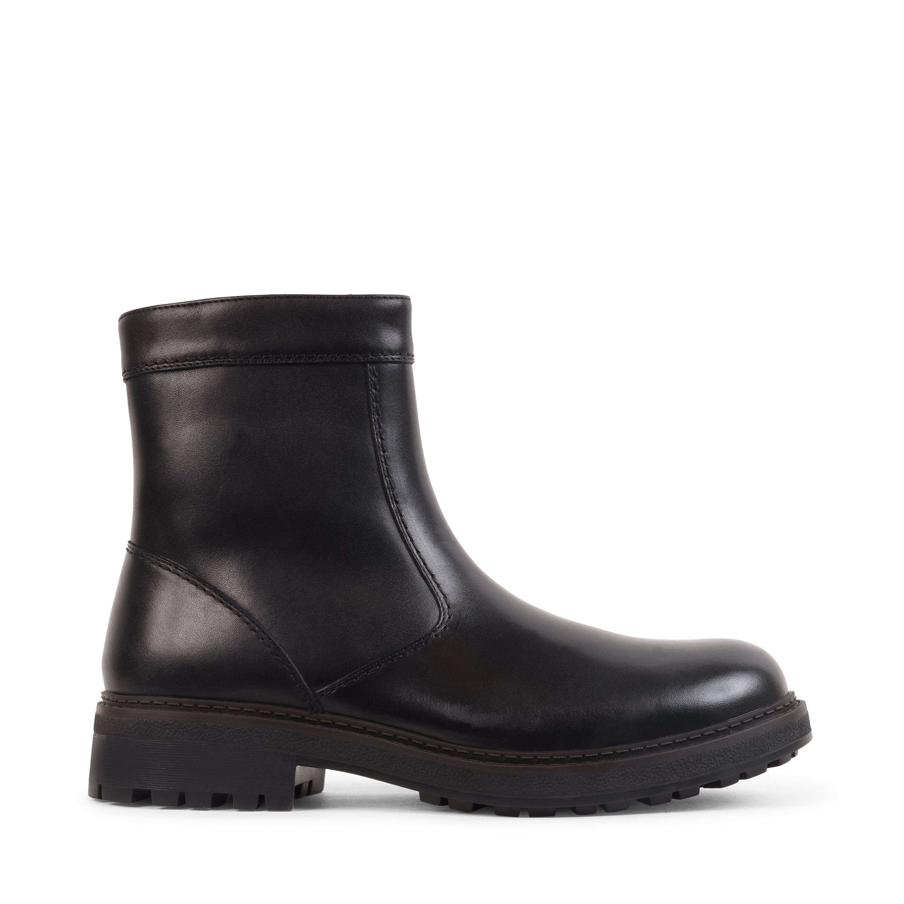 JUNIOR BLACK LEATHER WATERPROOF BOOT