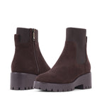 DELTAS Brown Suede Zip-Up Ankle Boots 
