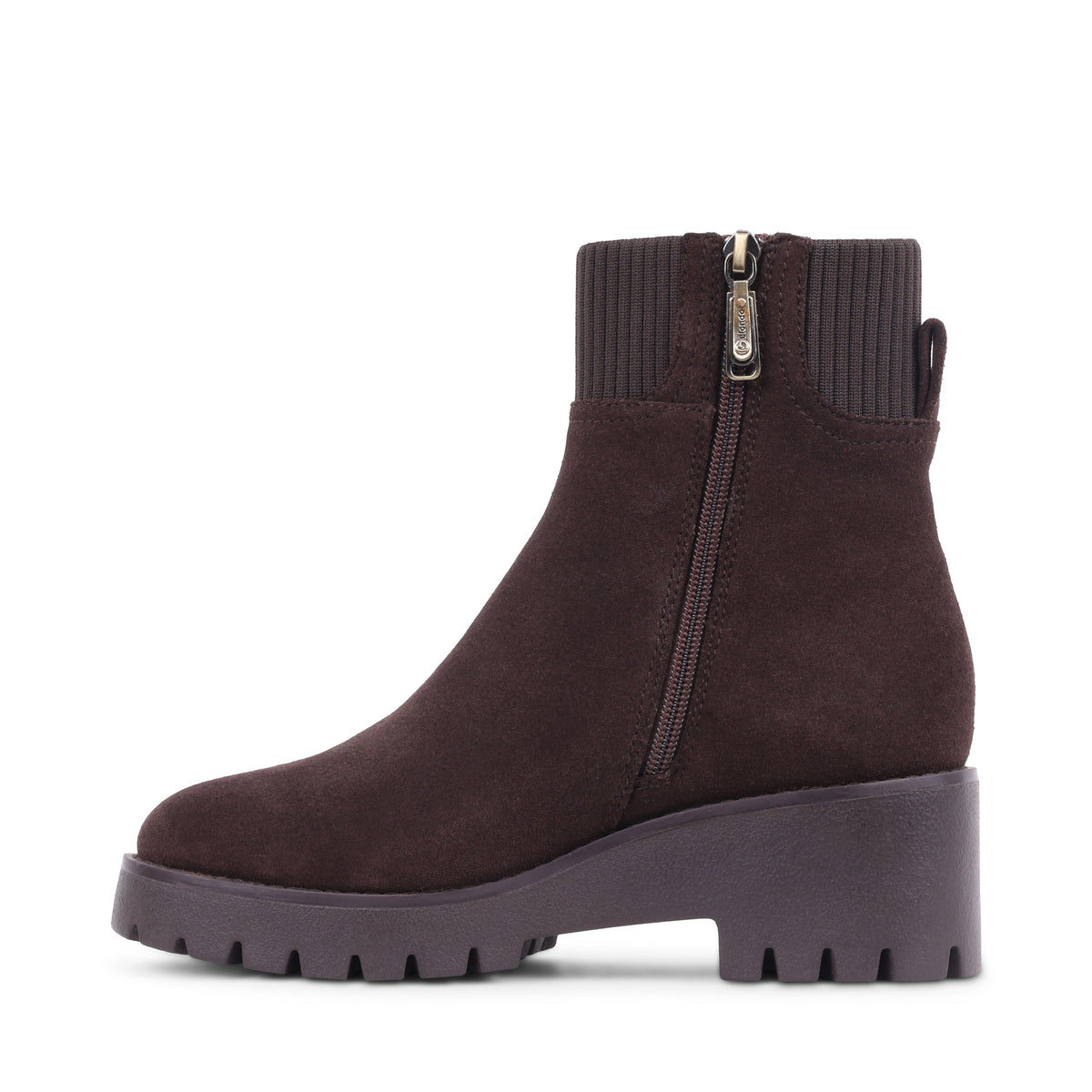 DELTAS Brown Suede Zip-Up Ankle Boots 
