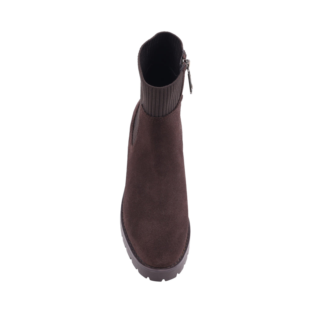 DELTAS Brown Suede Zip-Up Ankle Boots 