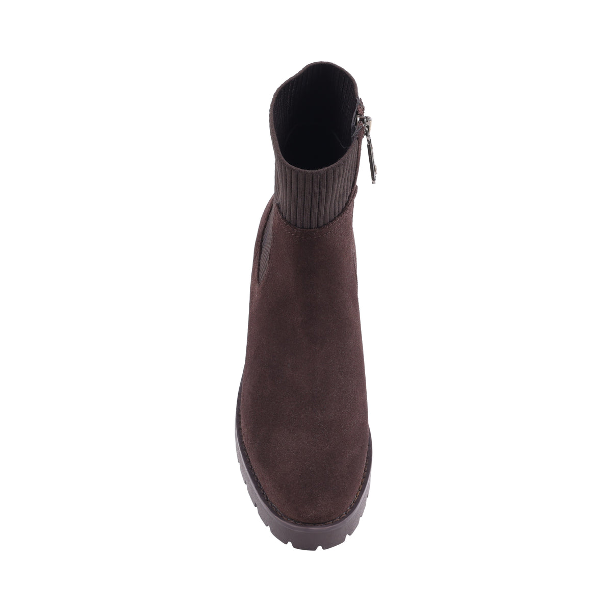 DELTAS Brown Suede Zip-Up Ankle Boots 