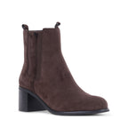 MALLORYS Cafe Suede Block Heel Zip-Up Waterproof Ankle Boots