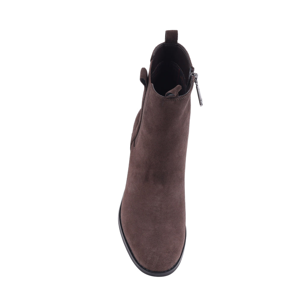 MALLORYS Cafe Suede Block Heel Zip-Up Waterproof Ankle Boots