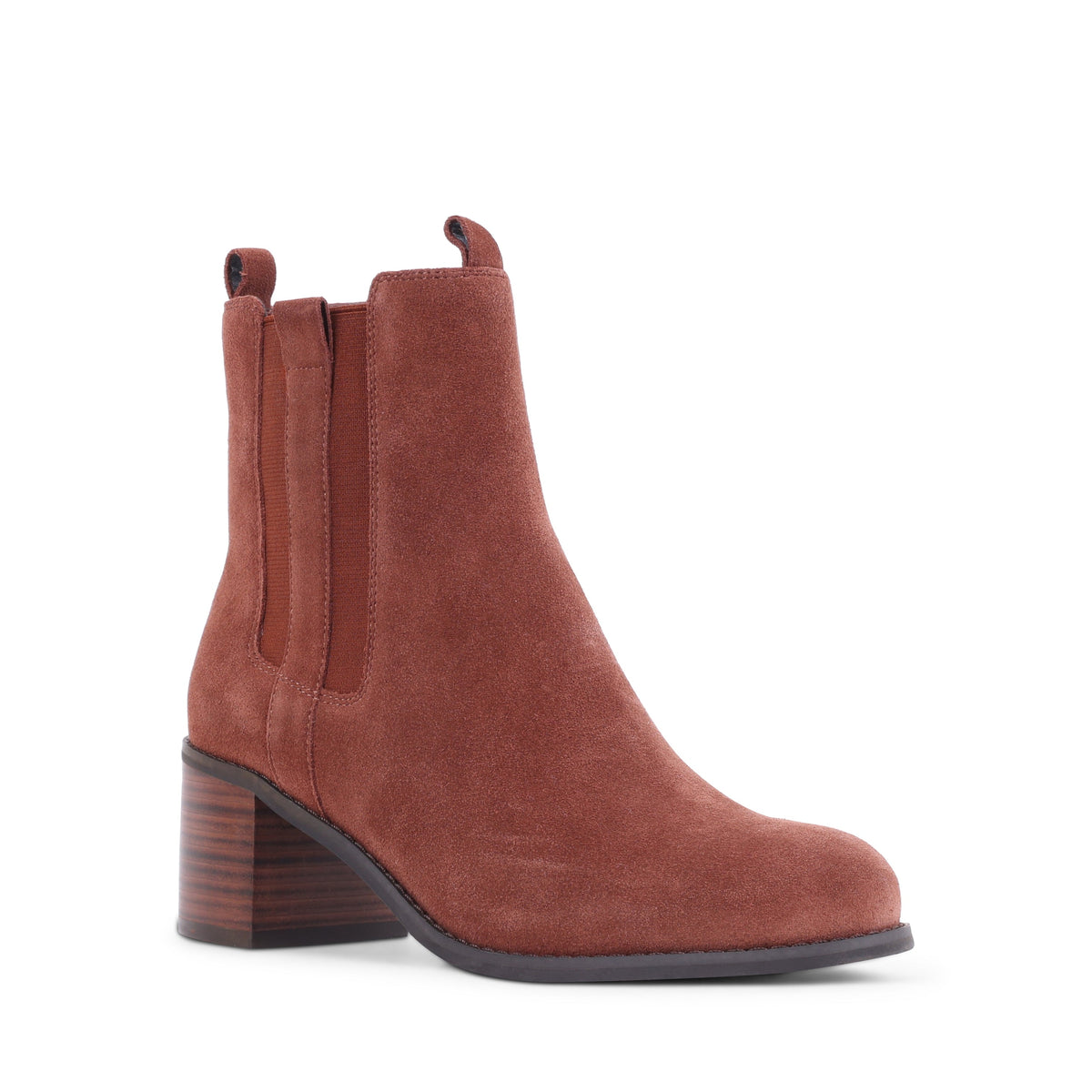 MALLORYS Whiskey Suede Block Heel Zip-Up Waterproof Ankle Boots