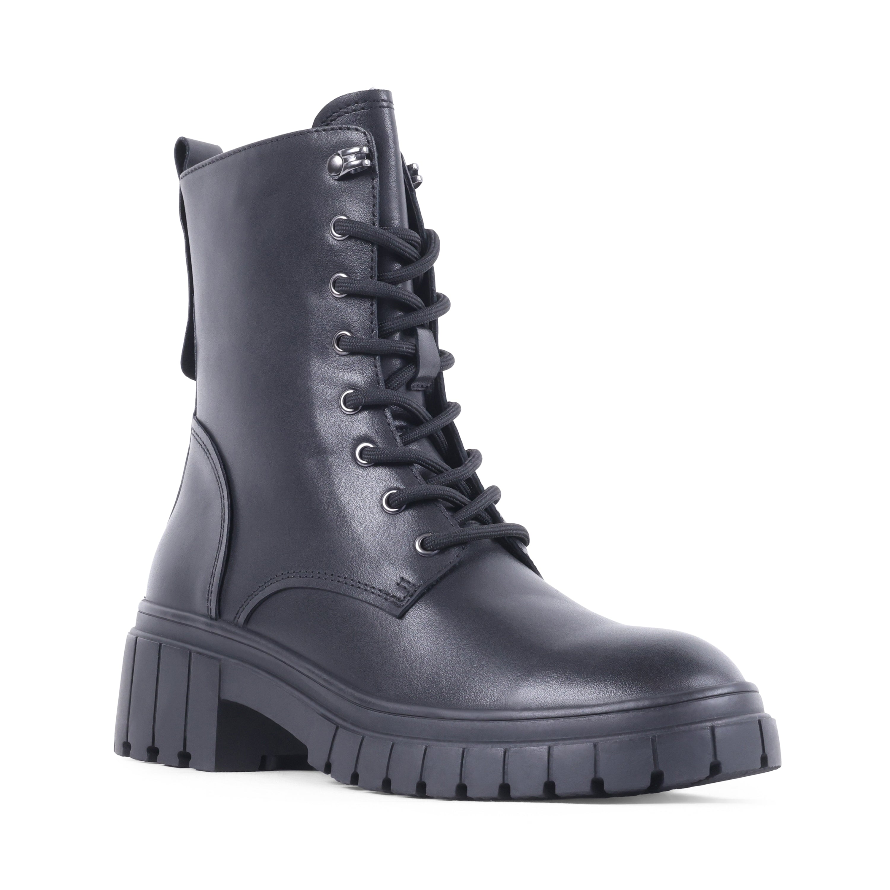 EVERLYY BLACK LEATHER WATERPROOF BOOT
