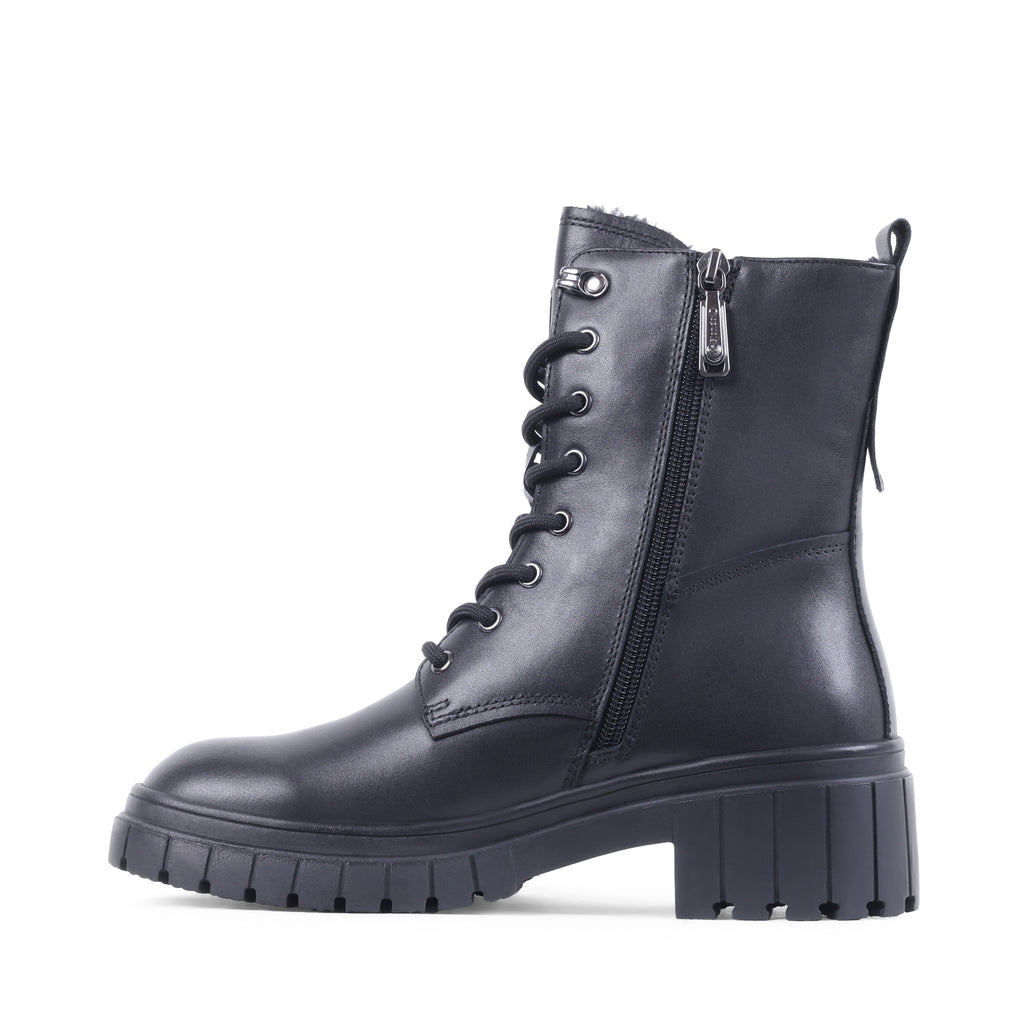 EVERLYY BLACK LEATHER WATERPROOF BOOT