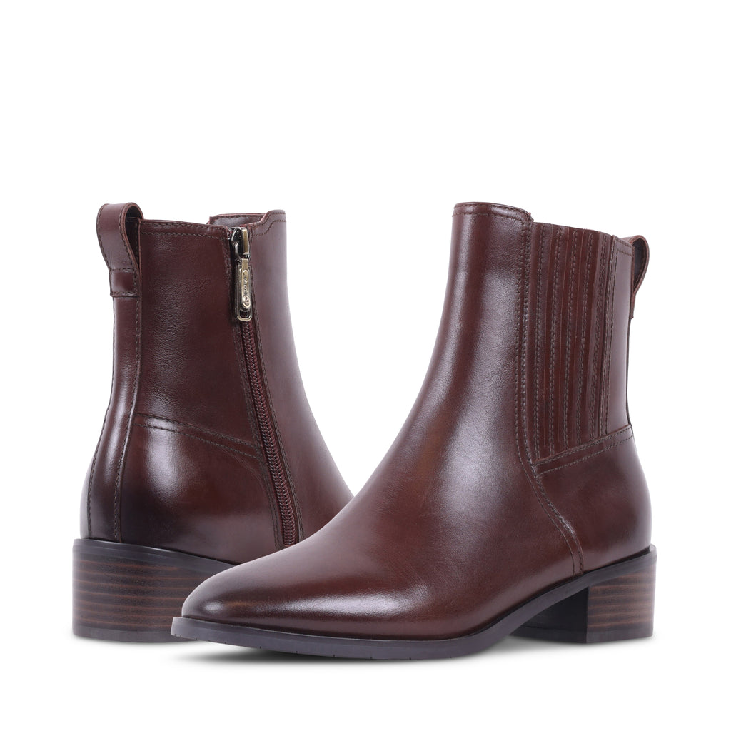 SESHA Cafe Leather Zip-Up Waterproof Ankle Boots