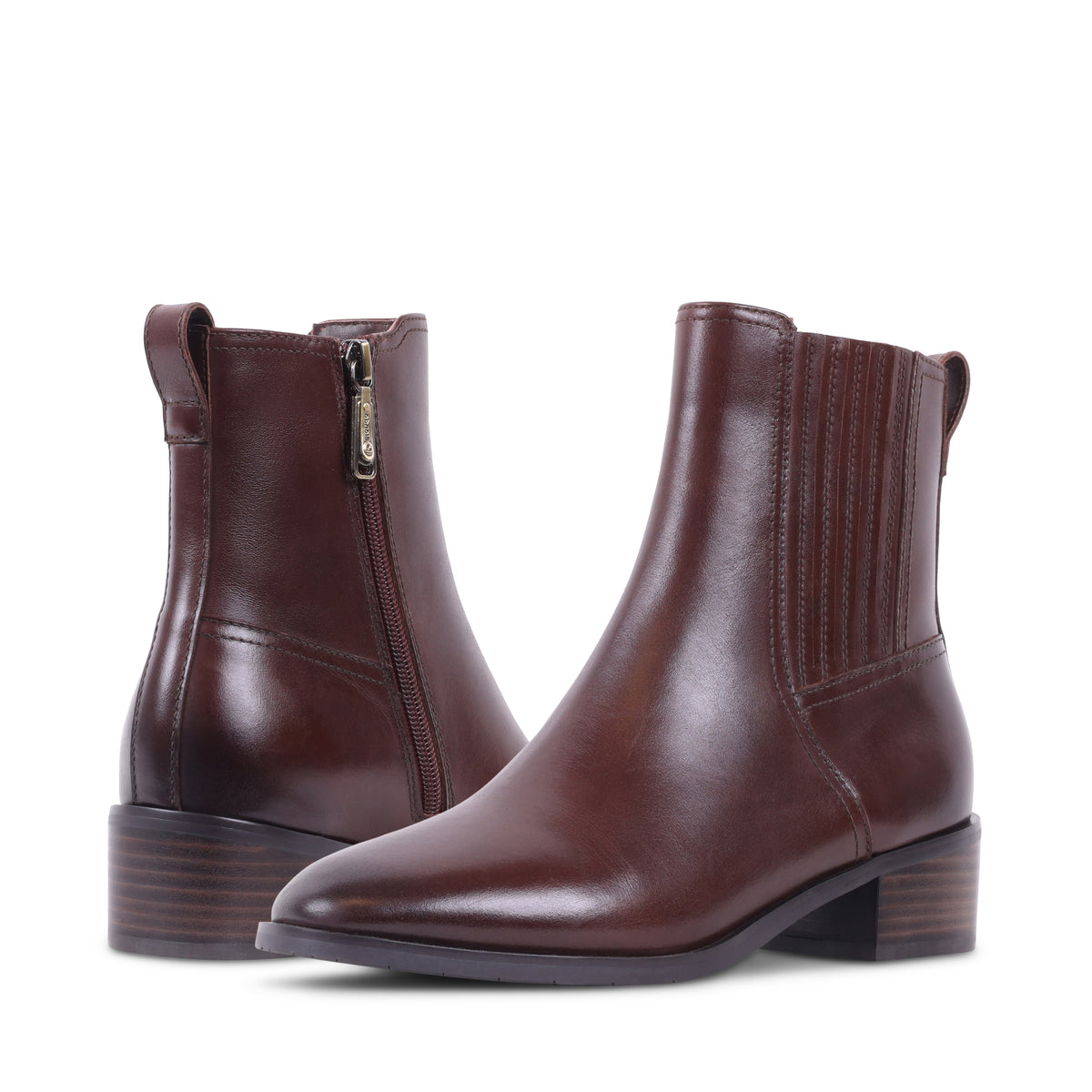 SESHA Cafe Leather Zip-Up Waterproof Ankle Boots
