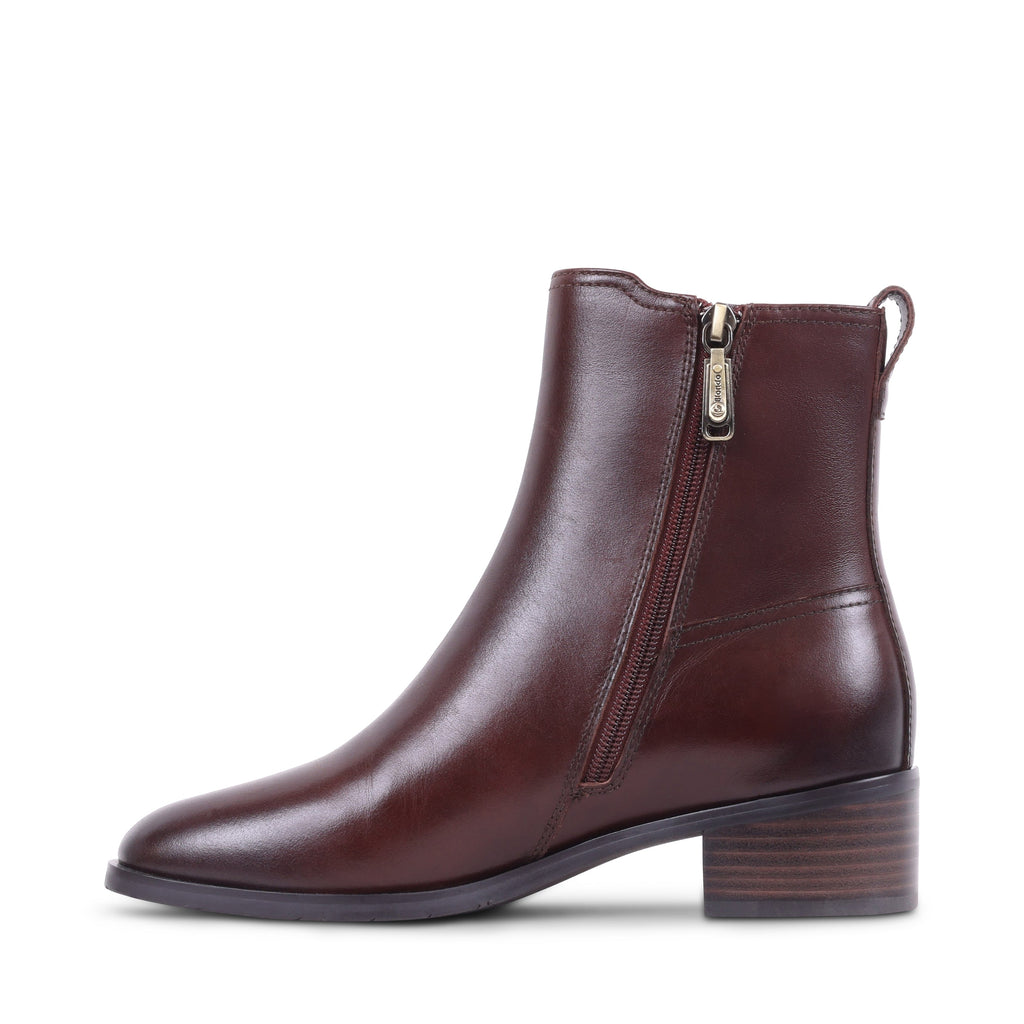 SESHA Cafe Leather Zip-Up Waterproof Ankle Boots