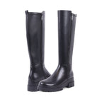 JUSTINE BLACK LEATHER WATERPROOF BOOT