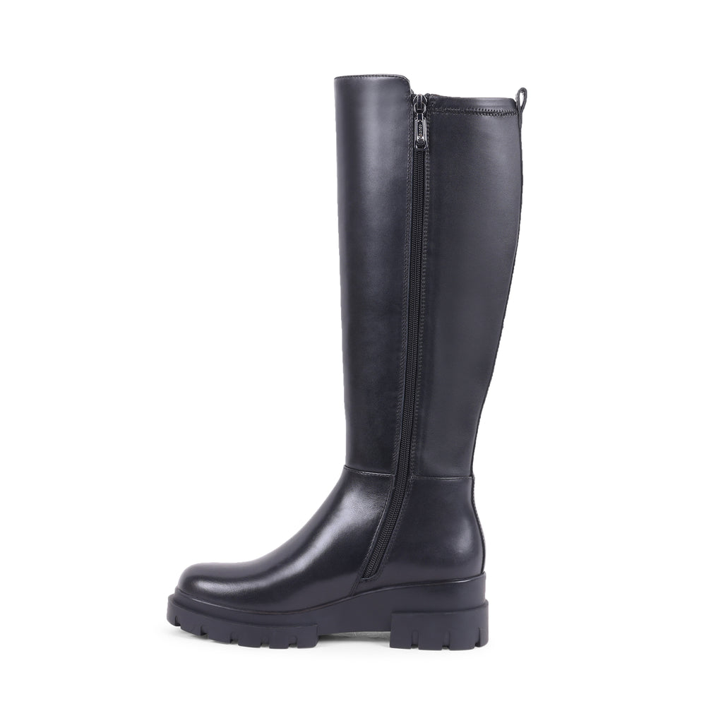 JUSTINE BLACK LEATHER WATERPROOF BOOT