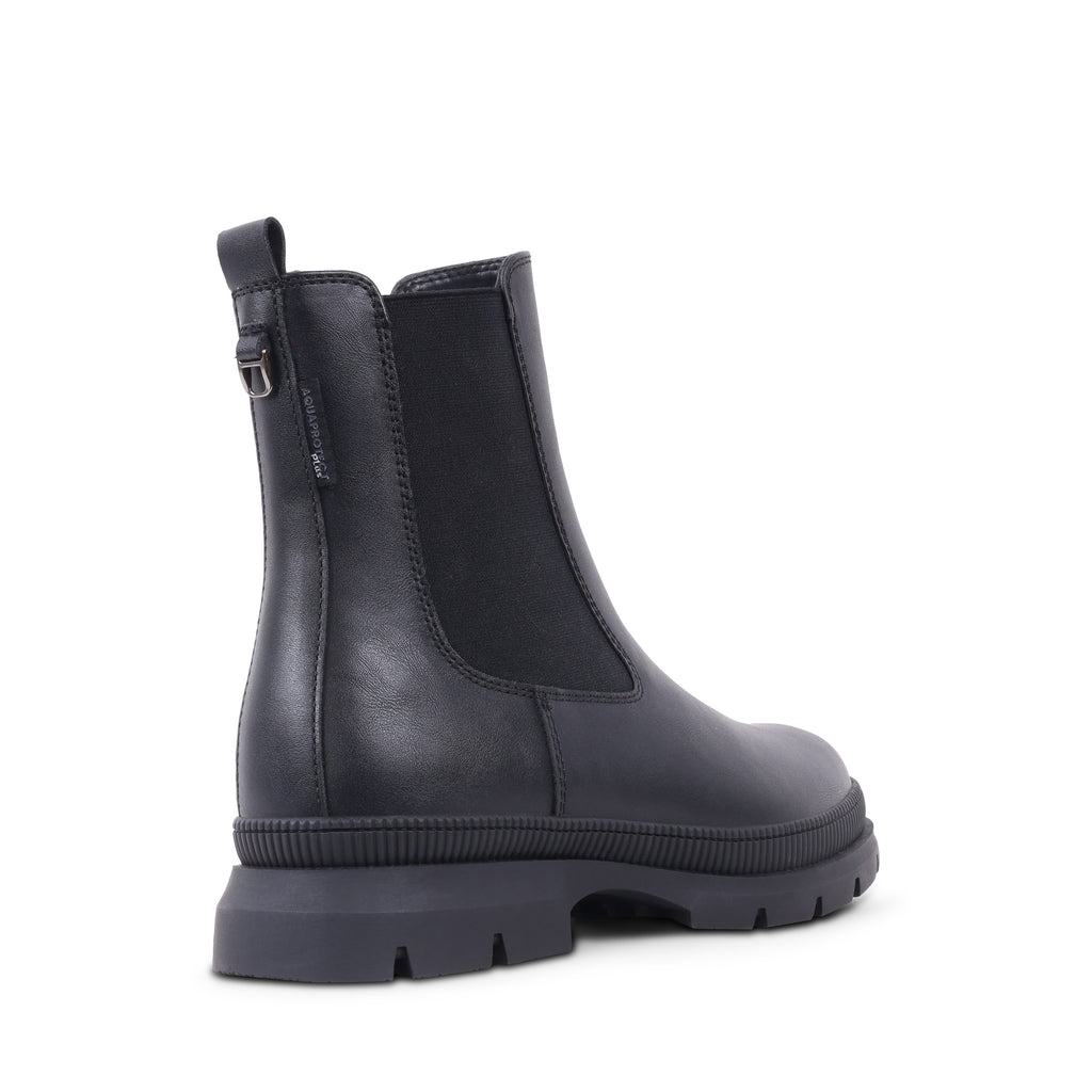 NOELENE BLACK LEATHER WATERPROOF BOOT