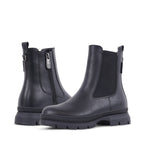 NOELENE BLACK LEATHER WATERPROOF BOOT