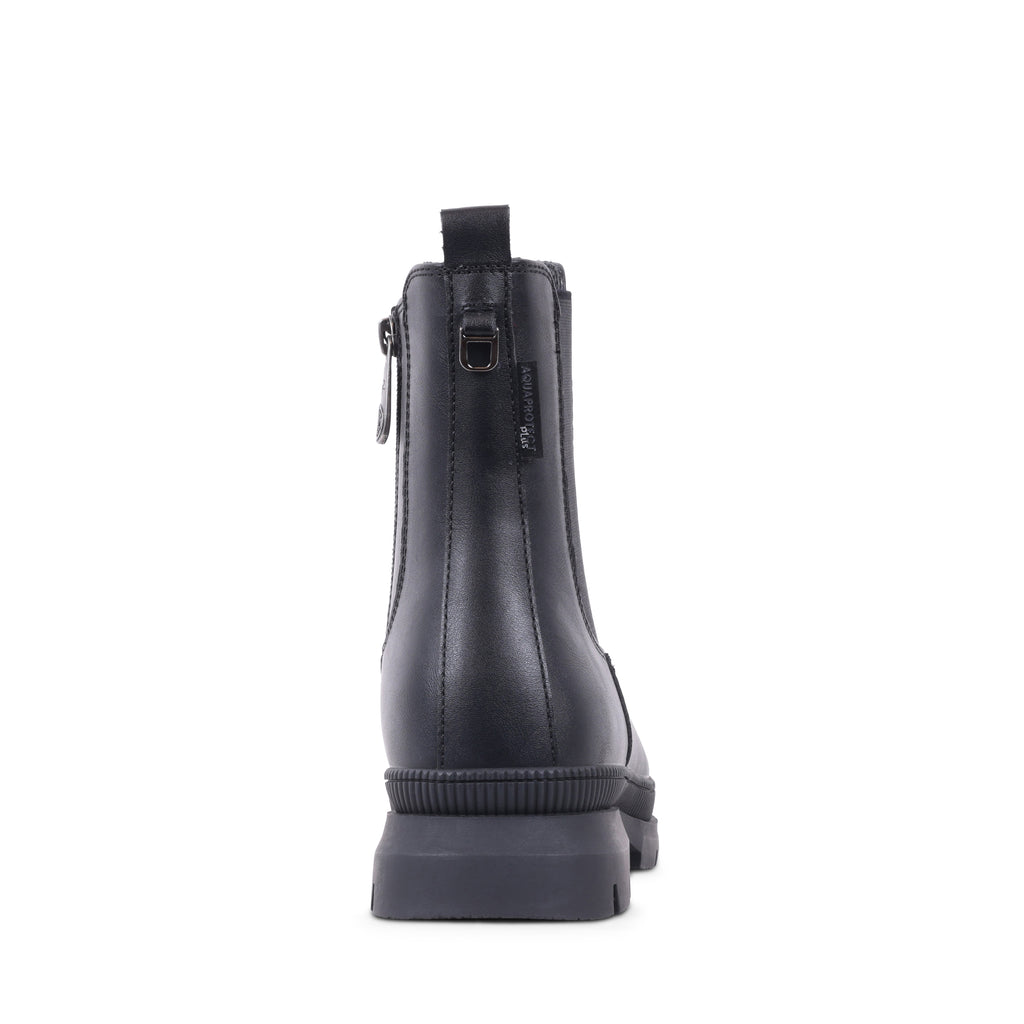 NOELENE BLACK LEATHER WATERPROOF BOOT