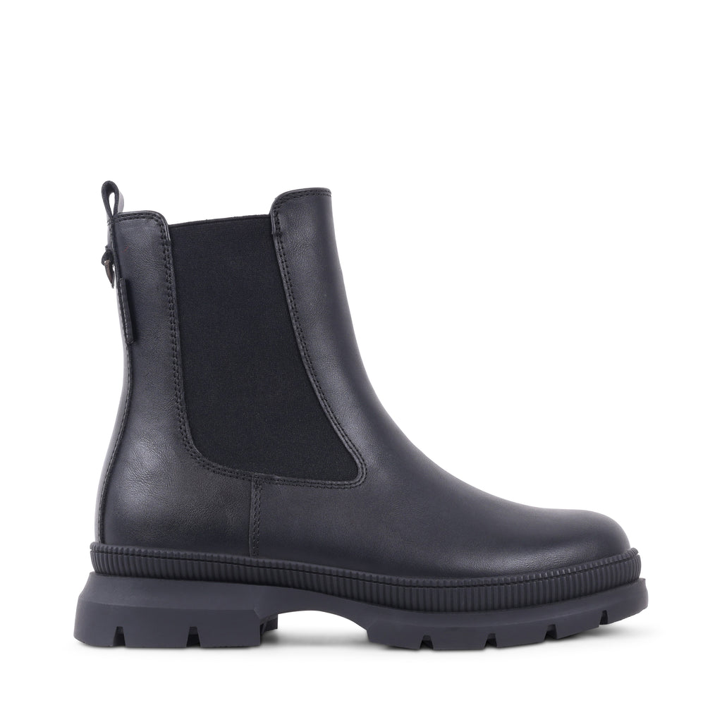 NOELENE BLACK LEATHER WATERPROOF BOOT