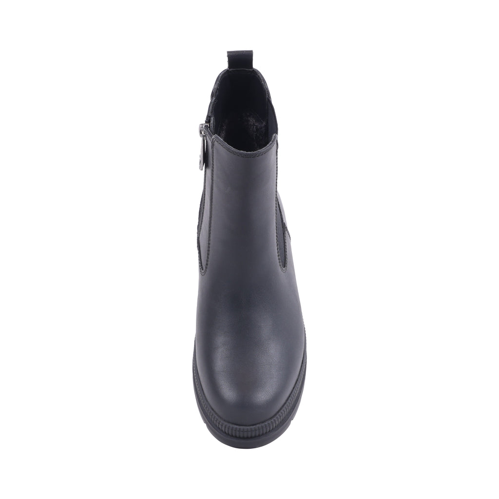 NOELENE BLACK LEATHER WATERPROOF BOOT