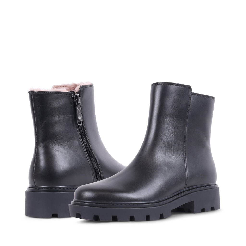 JIANNA BLACK LEATHER WATERPROOF BOOT