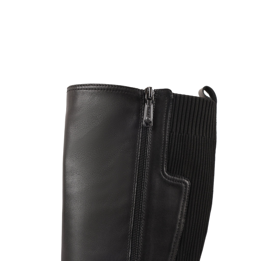 EMBERLYNN BLACK LEATHER WATERPROOF BOOT