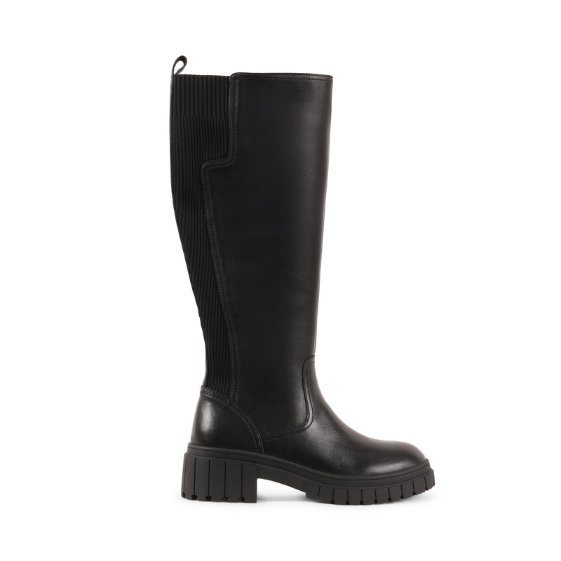 EMBERLYNN BLACK LEATHER WATERPROOF BOOT