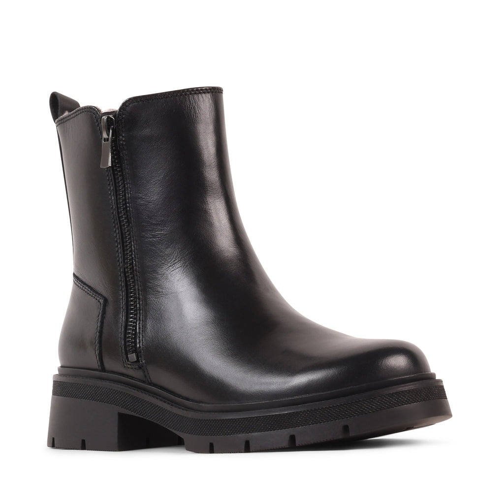 ANNALISE BLACK LEATHER WATERPROOF BOOT
