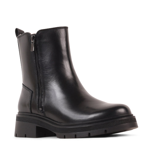 ANNALISE BLACK LEATHER WATERPROOF BOOT