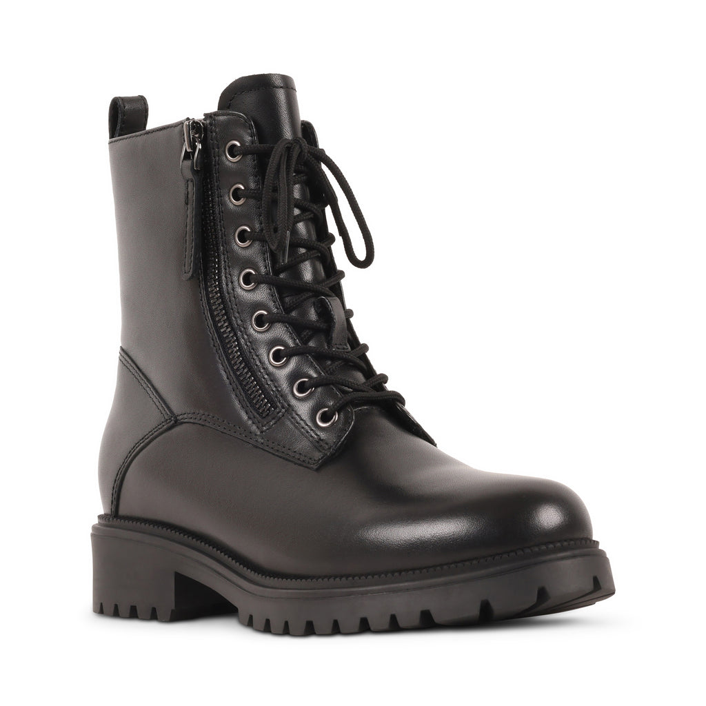 STELLAA BLACK LEATHER WATERPROOF BOOT