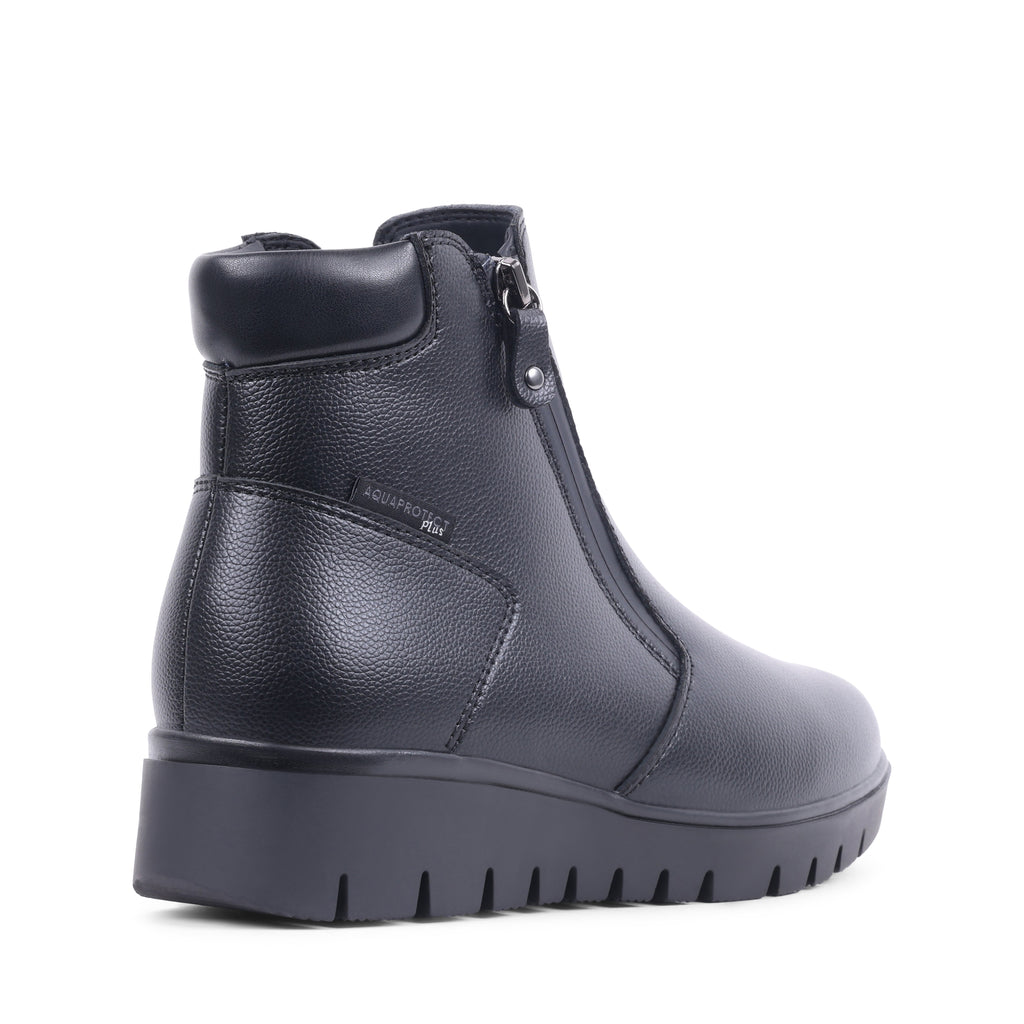 ALICIAA BLACK LEATHER WATERPROOF BOOT