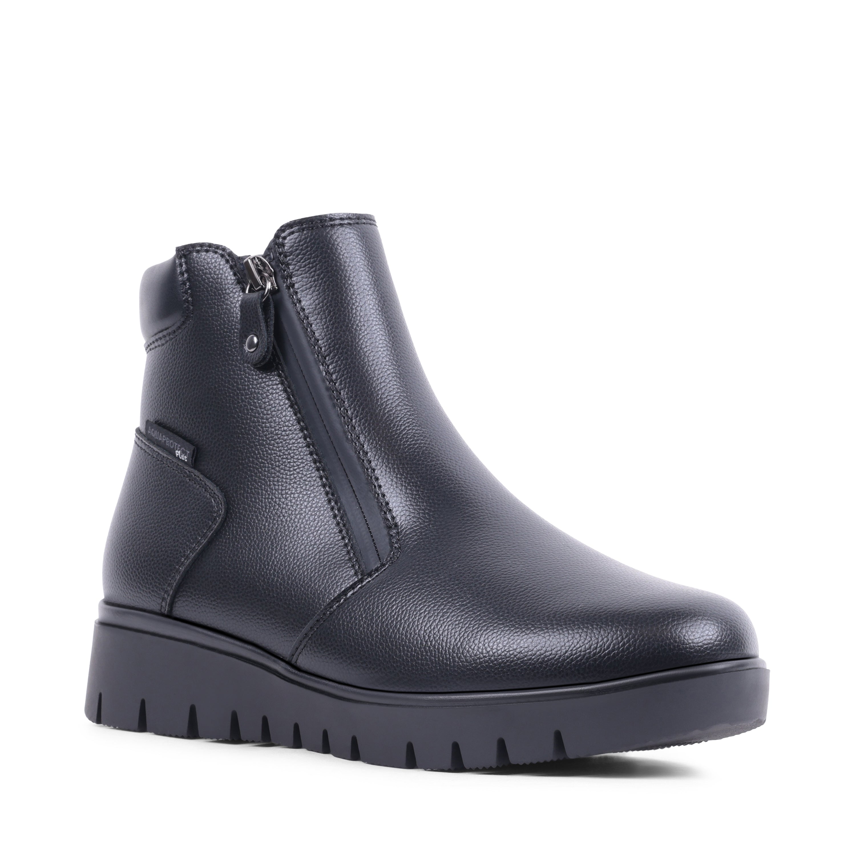 ALICIAA BLACK LEATHER WATERPROOF BOOT