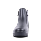 ALICIAA BLACK LEATHER WATERPROOF BOOT