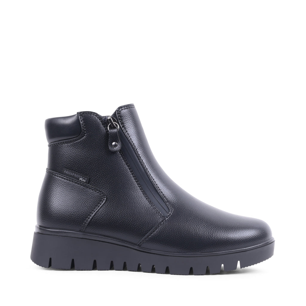 ALICIAA BLACK LEATHER WATERPROOF BOOT