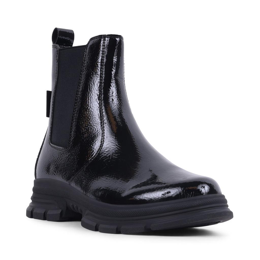EZEKIEL BLACK PATENT WATERPROOF BOOT