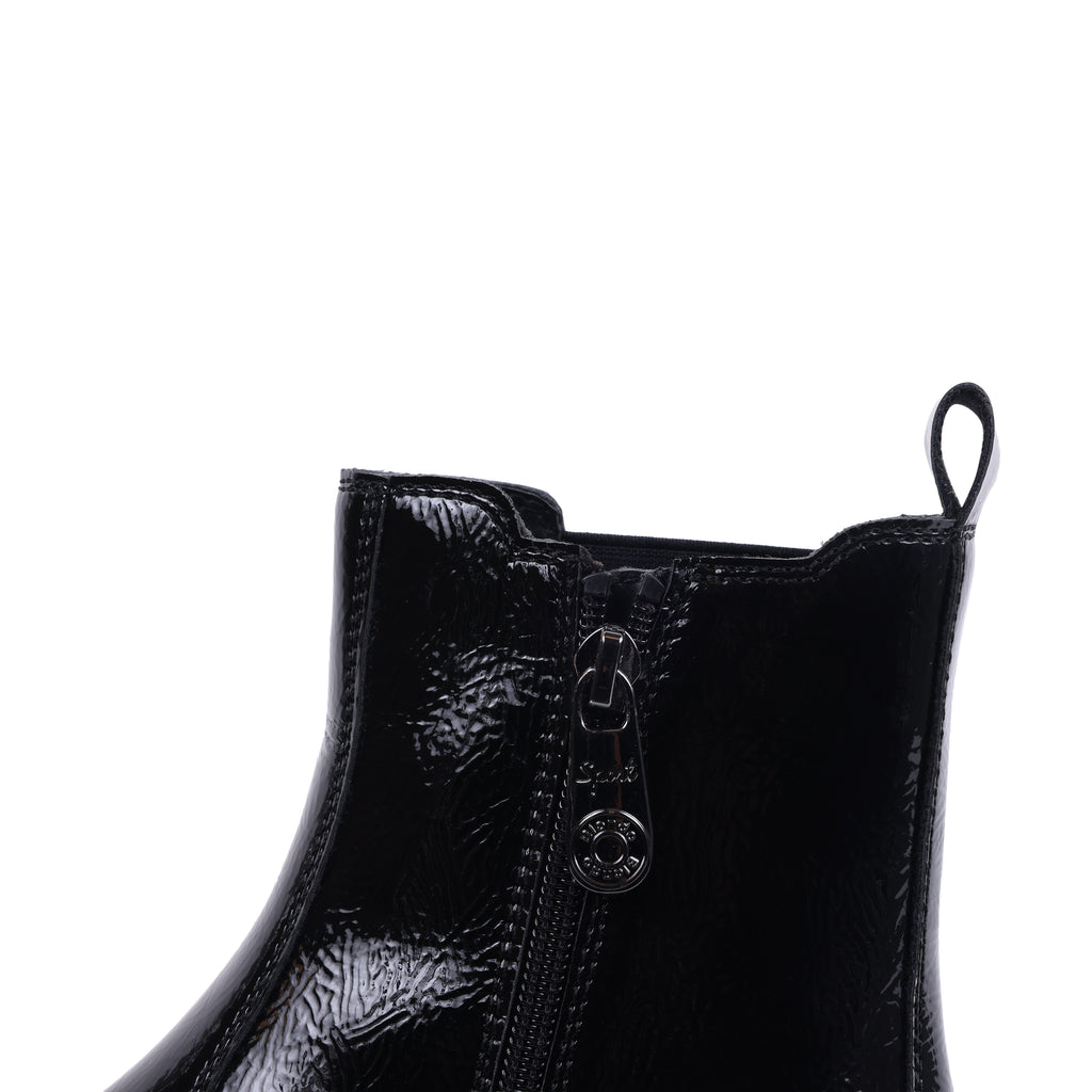 EZEKIEL BLACK PATENT WATERPROOF BOOT
