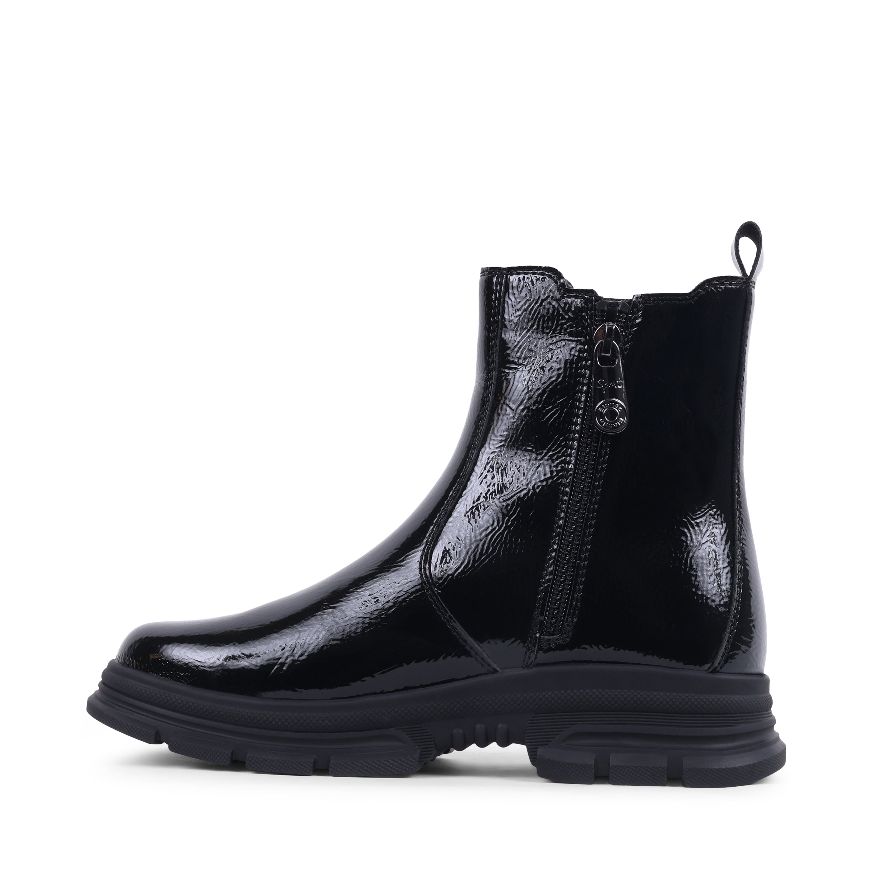 EZEKIEL BLACK PATENT WATERPROOF BOOT