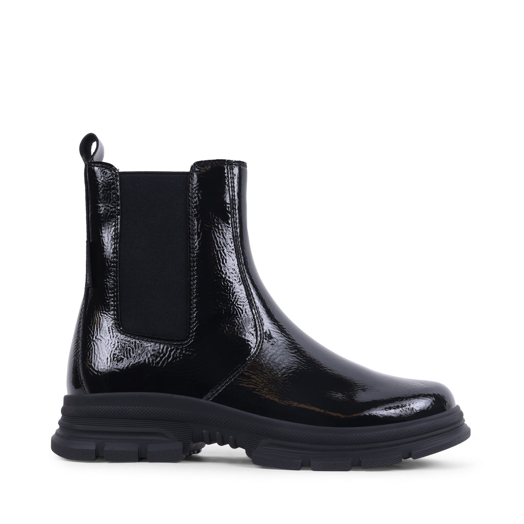 EZEKIEL BLACK PATENT WATERPROOF BOOT