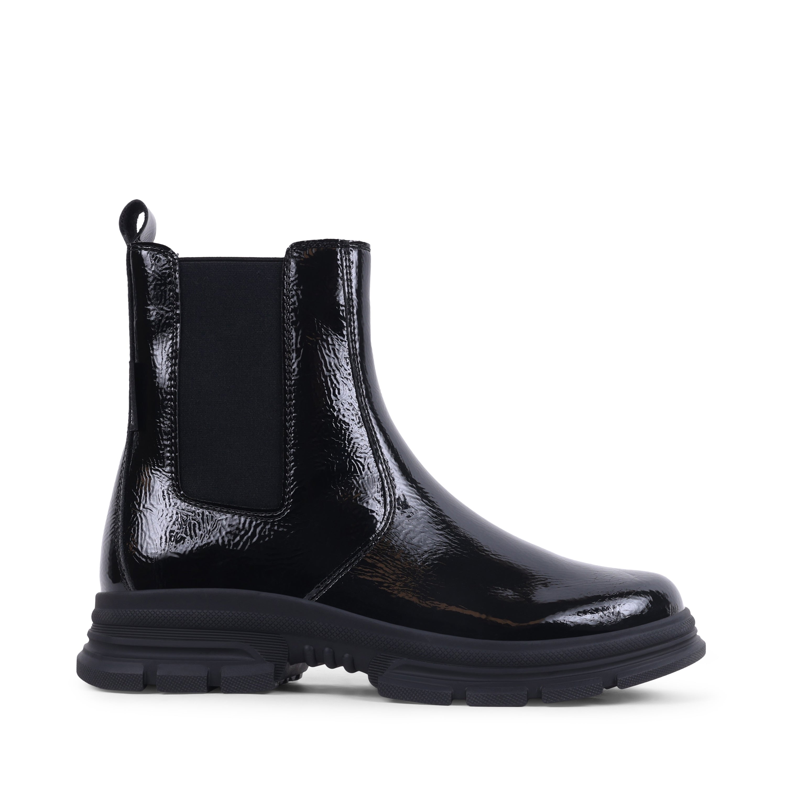 EZEKIEL BLACK PATENT WATERPROOF BOOT