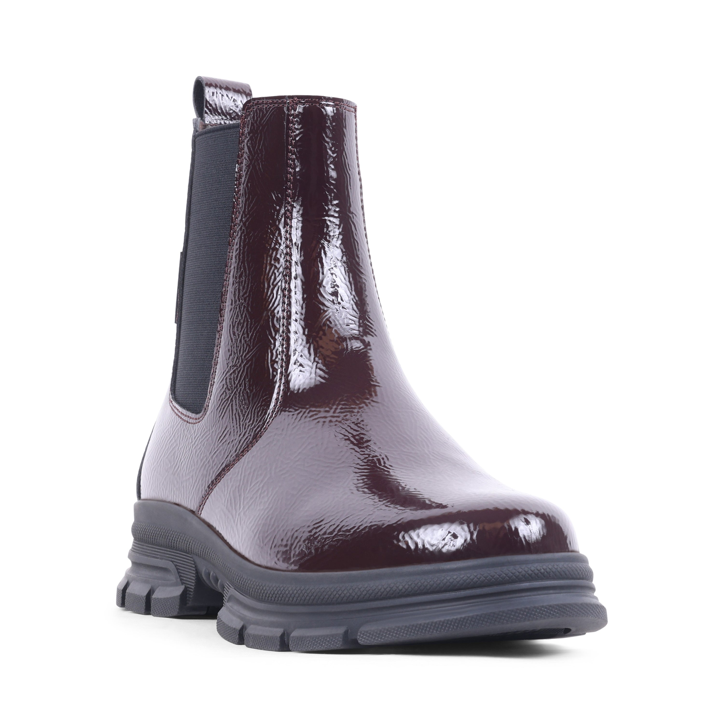 EZEKIEL BORDO PATENT WATERPROOF BOOT