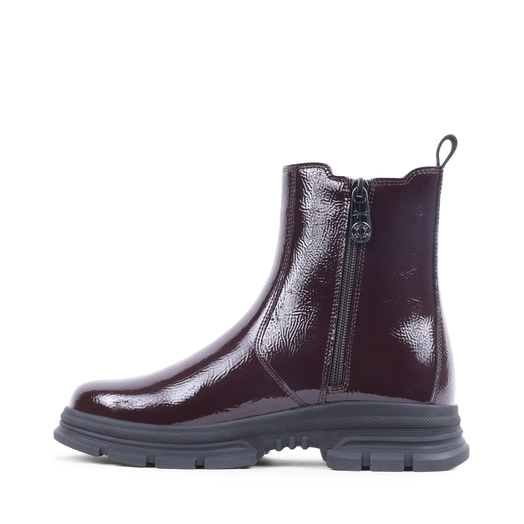 EZEKIEL BORDO PATENT WATERPROOF BOOT