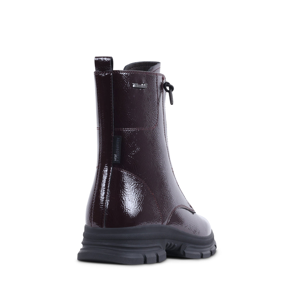 EBONYY BORDO PATENT WATERPROOF BOOT