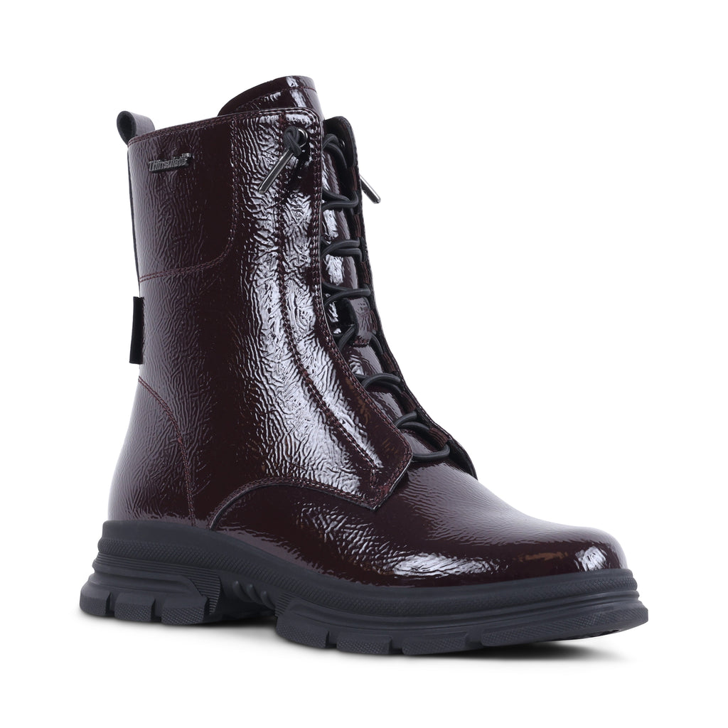 EBONYY BORDO PATENT WATERPROOF BOOT