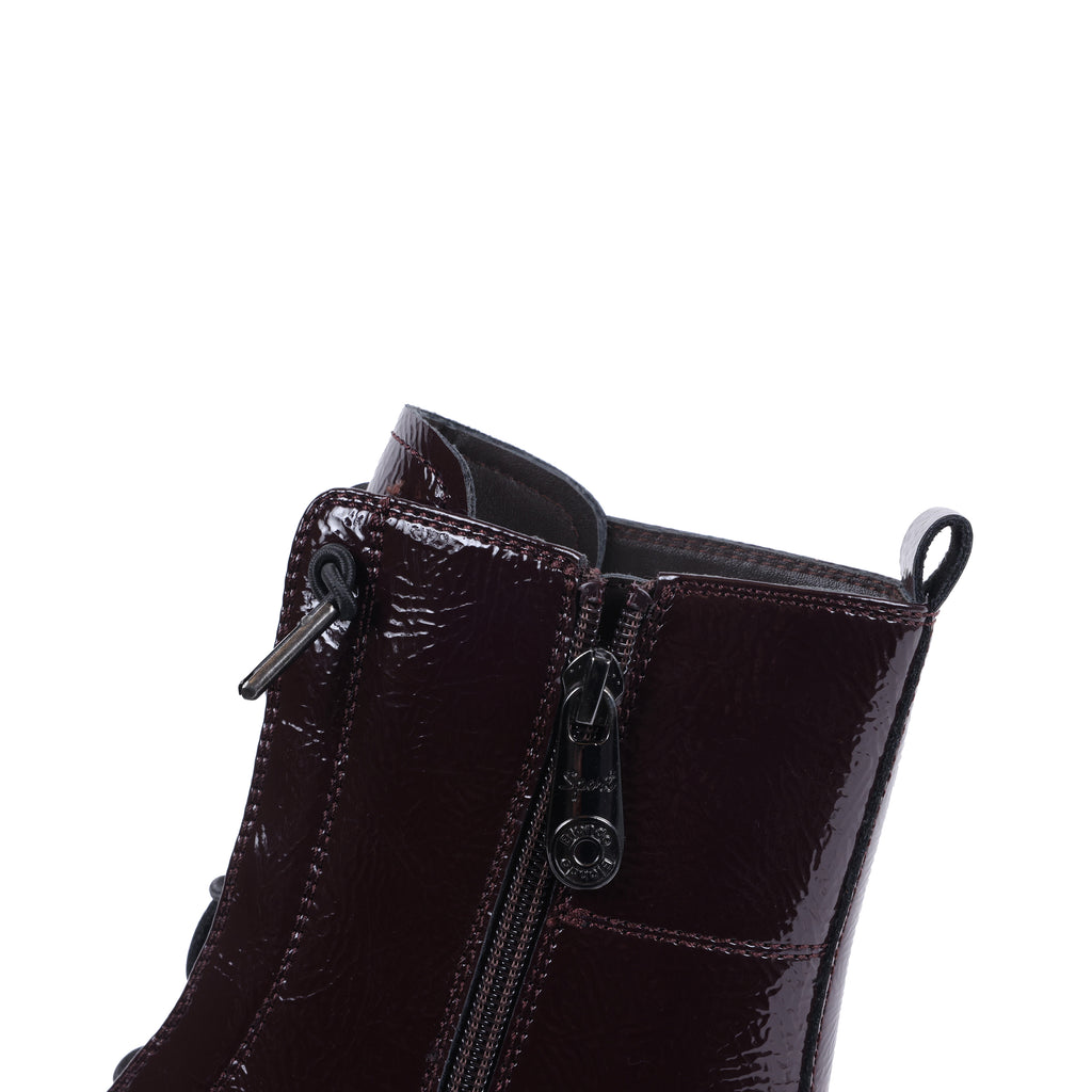 EBONYY BORDO PATENT WATERPROOF BOOT