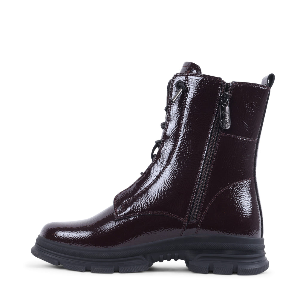 EBONYY BORDO PATENT WATERPROOF BOOT