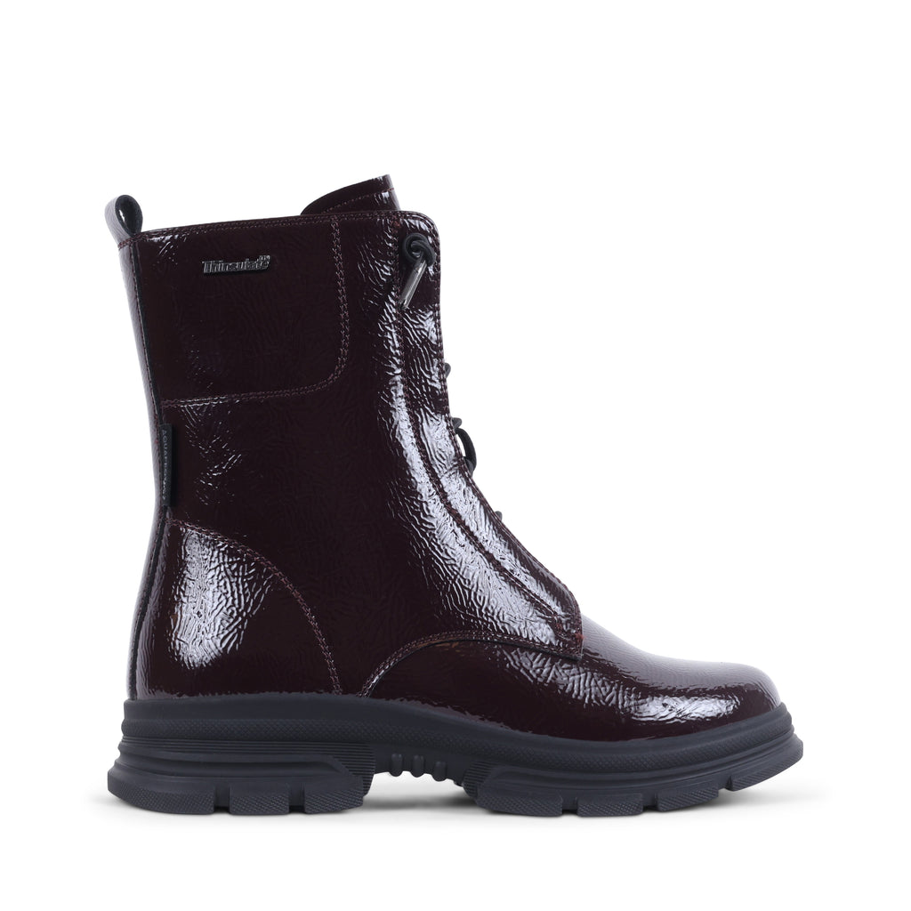 EBONYY BORDO PATENT WATERPROOF BOOT