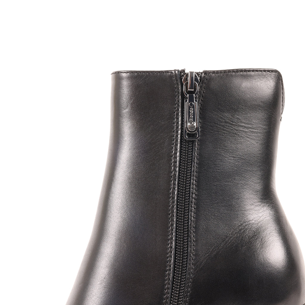 YUSRA BLACK LEATHER WATERPROOF BOOT