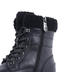 NEVAEH BLACK LEATHER WATERPROOF BOOT