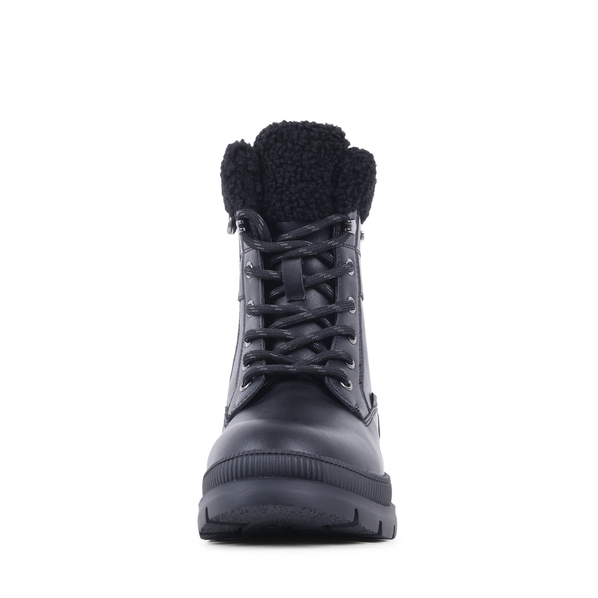 NEVAEH BLACK LEATHER WATERPROOF BOOT