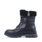 NEVAEH BLACK LEATHER WATERPROOF BOOT