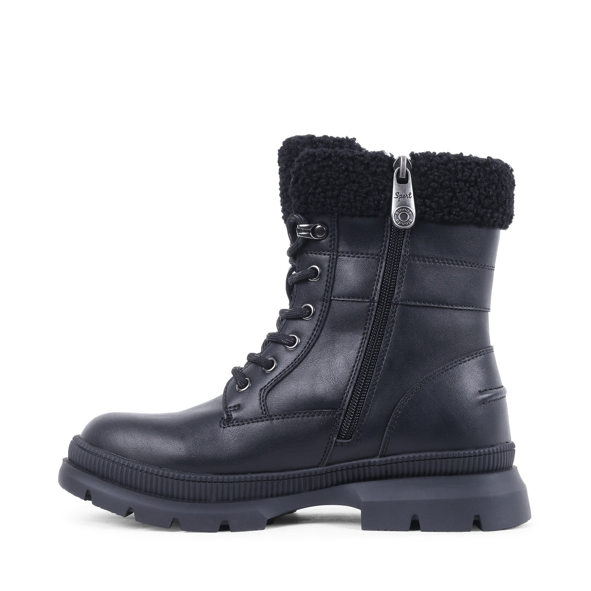 NEVAEH BLACK LEATHER WATERPROOF BOOT