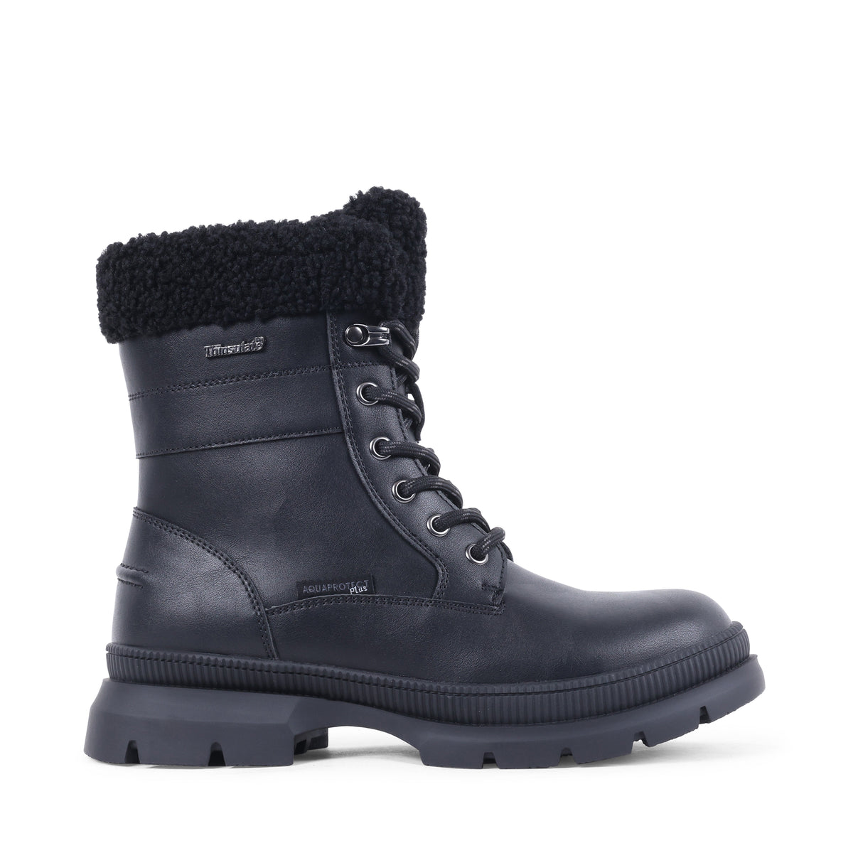 NEVAEH BLACK LEATHER WATERPROOF BOOT